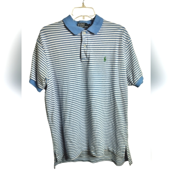 Polo Ralph Lauren Other - M474) Polo Ralph Lauren Men's Classic Blue Striped Cotton Shirt Size Large